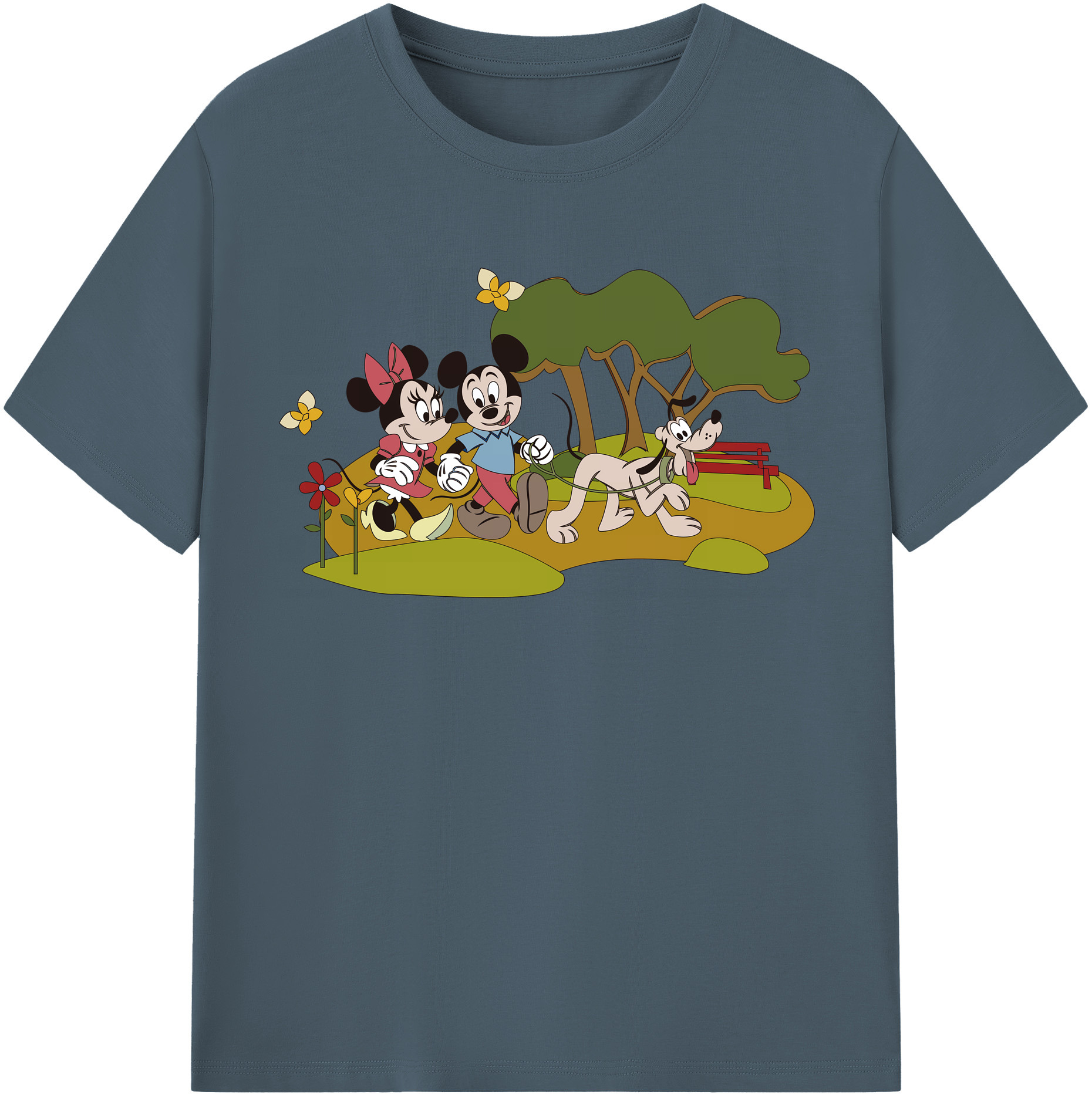 （画像用） ミッキーマウス Mickey Mouse 綿100％半袖Tシャツ（フロントプリント）